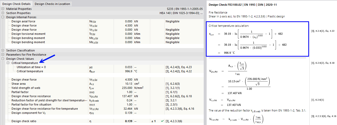 Representação gráfica de cálculo da temperatura crítica em estruturas de aço segundo o Eurocódigo EN 1993-1-2
