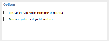 Caixa de diálogo de entrada – Modelo modificado de Mohr-Coulomb – Opções