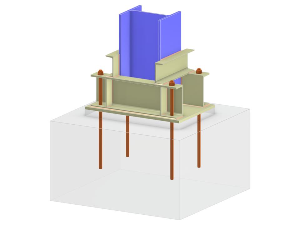 Modelo 005823 | Base de pilar com barra de apoio de ancoragem