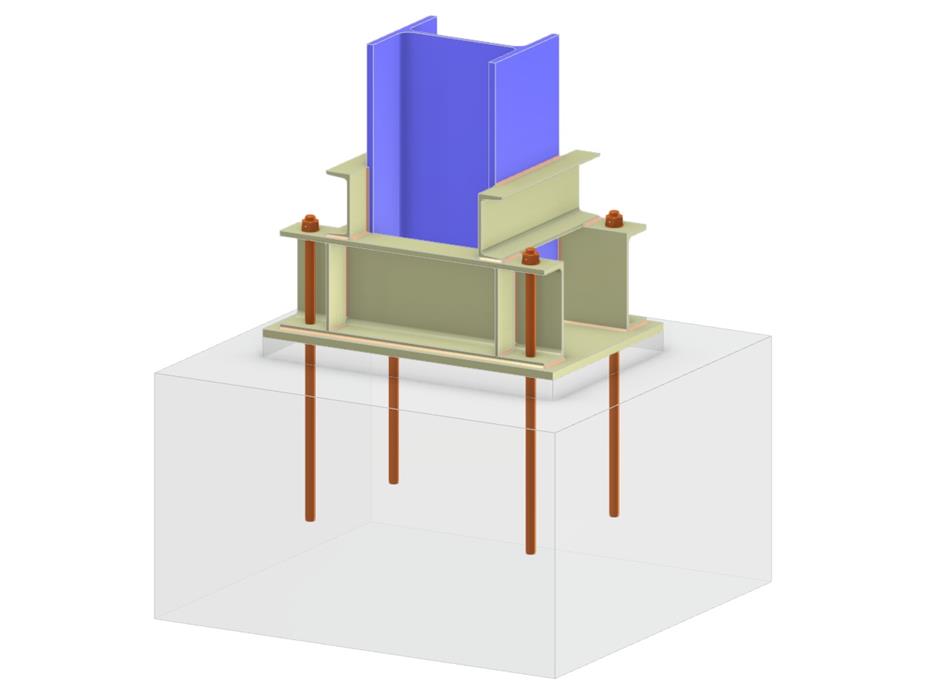 Modelo 005823 | Base de pilar com barra de apoio de ancoragem
