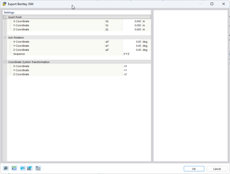 Exportação Bentley ISM