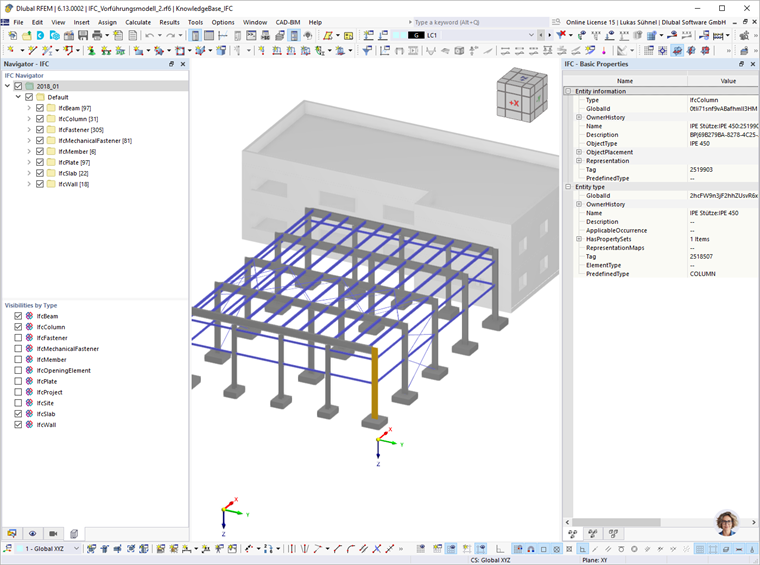 KB 001797 | Navegador IFC e painel de propriedades