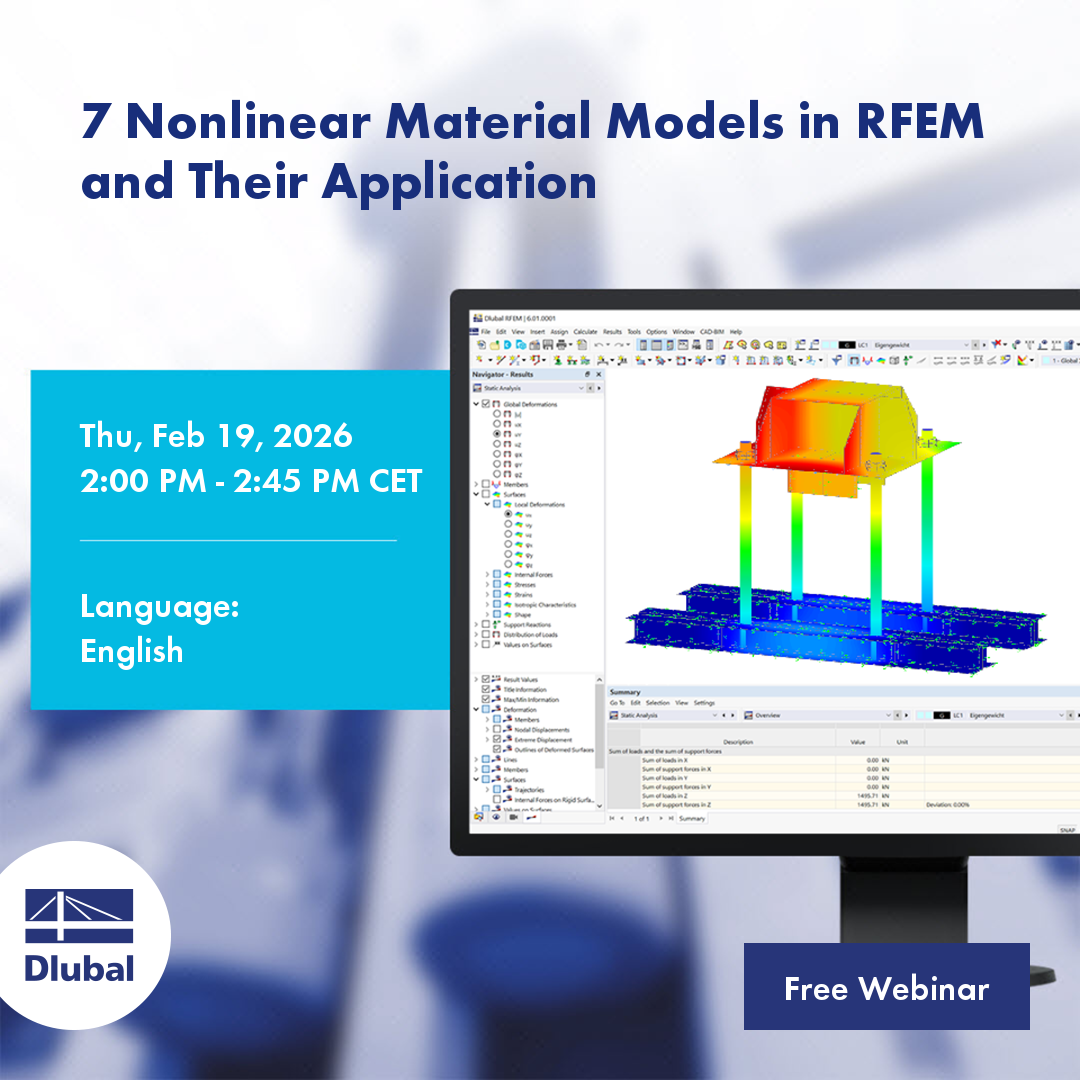 7 modelos de materiais não lineares no RFEM e a sua aplicação