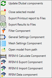 Grupo principal do RFEM 6 no Grasshopper