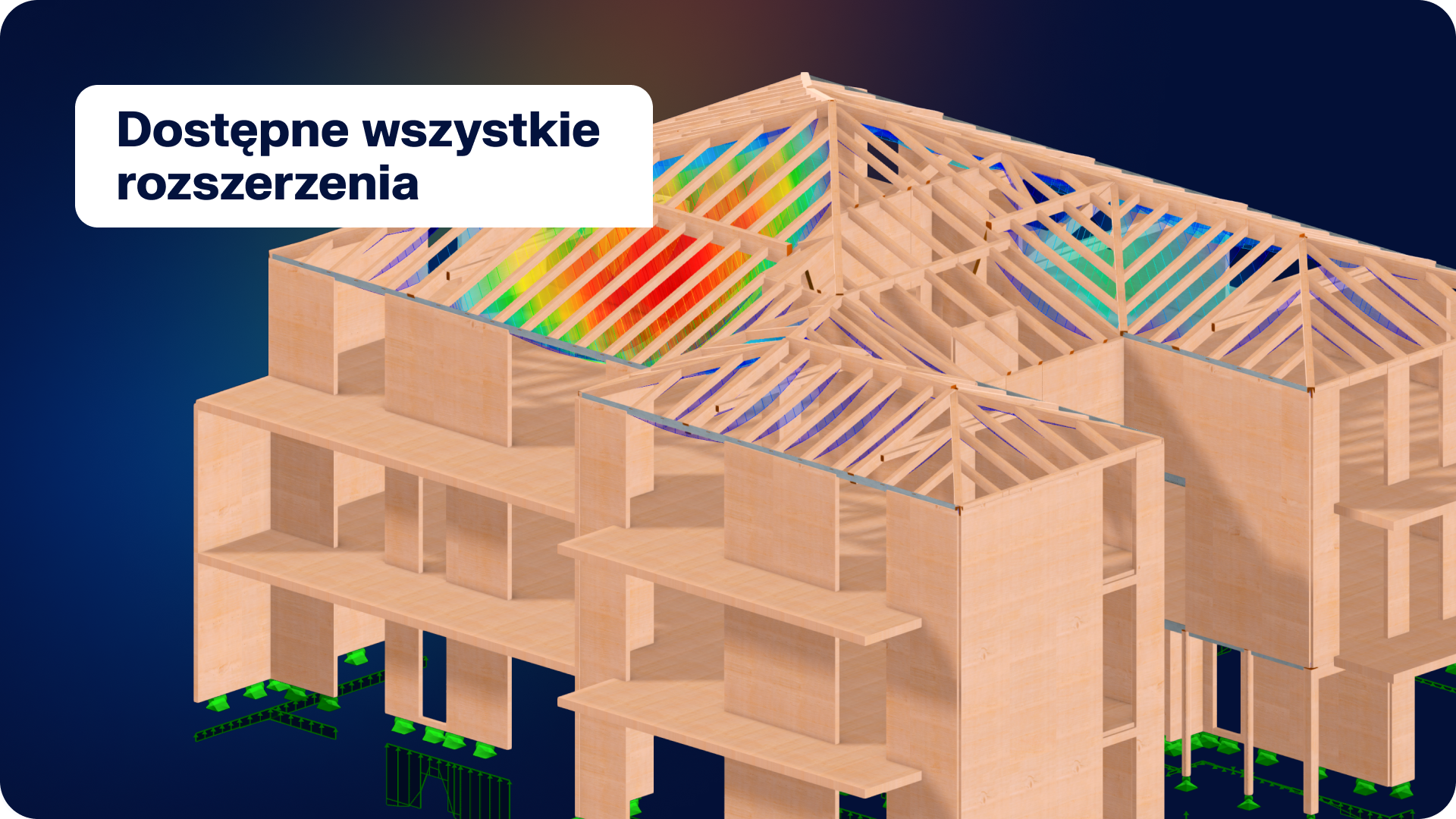 Ilustração da página de campanha destacando as funcionalidades abrangentes do Pacote Inicial do RFEM 6.