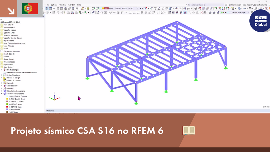 Dimensionamento sísmico CSA S16 no RFEM 6