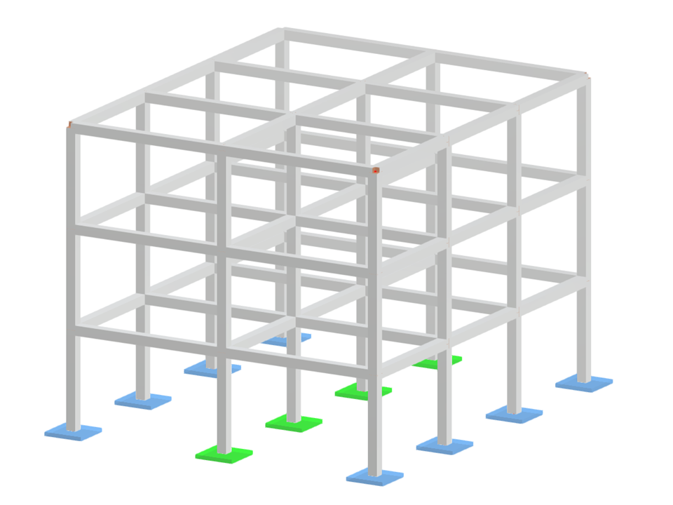 Modelo 006063 | Estrutura de betão com apoios não lineares