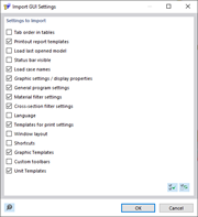 Importar definições da interface gráfica