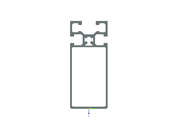 Extrusão de alumínio modelada utilizando um ficheiro .dxf importado com materiais especificados de acordo com as normas CSA S157.