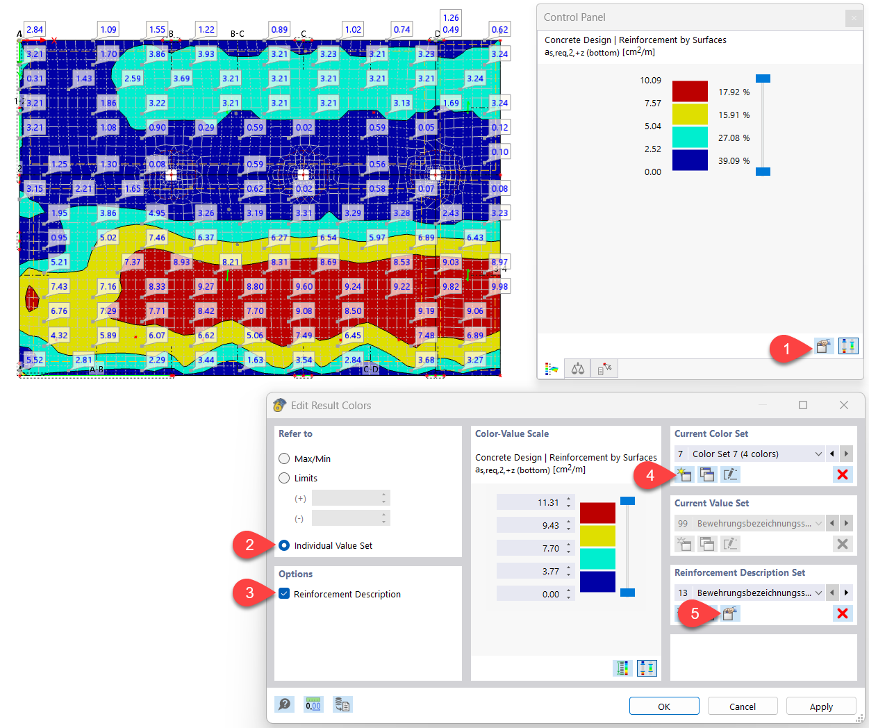 Aplicação do conjunto de designação de armadura
