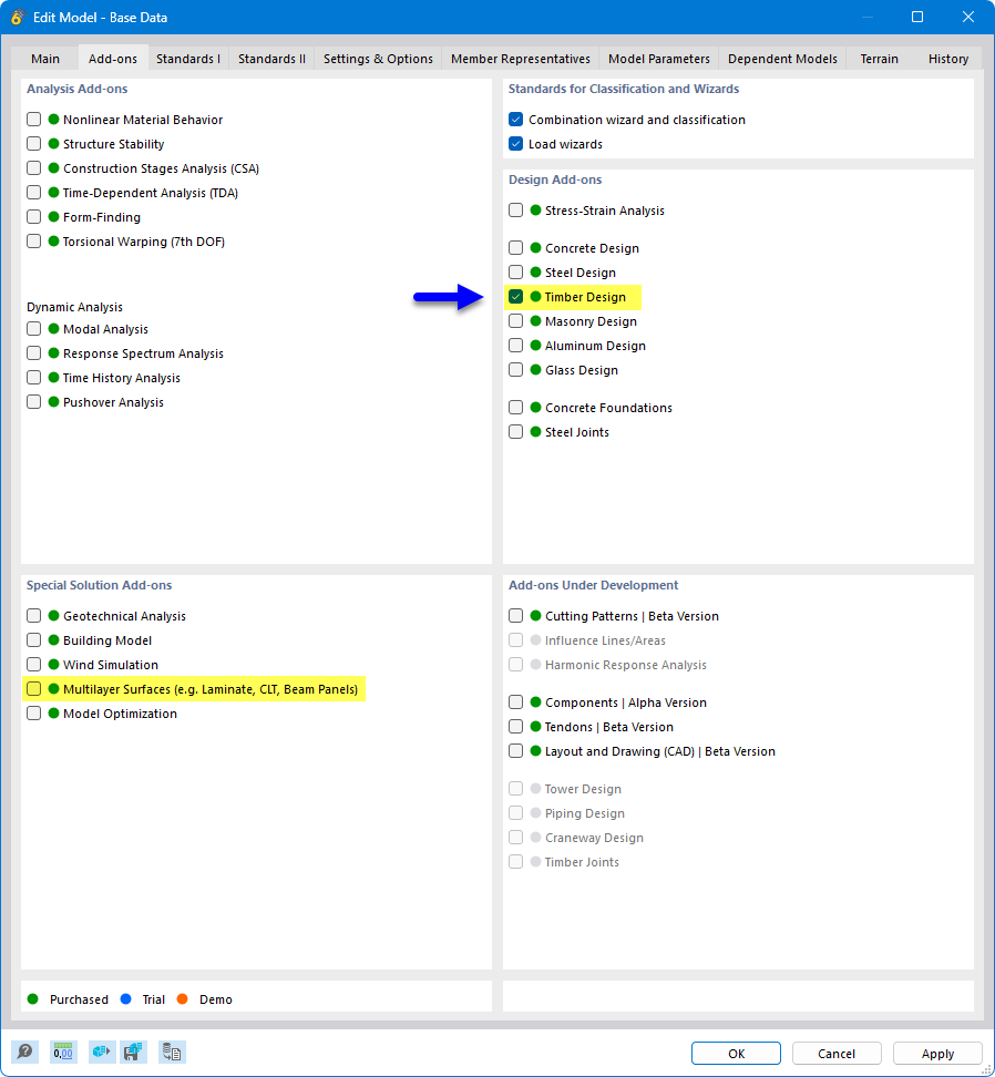 Ativar o add-on 'Dimensionamento de madeira'