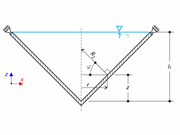 Esboço das dimensões utilizadas do vaso cónico