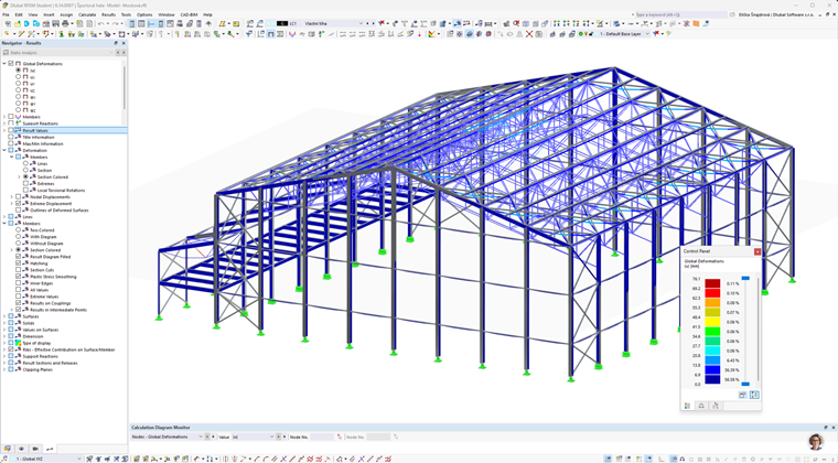 Pavilhão desportivo de aço para ténis centra-se no dimensionamento de vigas treliçadas.
