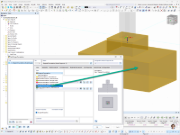 Fundação escalonada para dimensionamento de acordo com as normas EN 1992 e EN 1997 no módulo Fundação de betão.