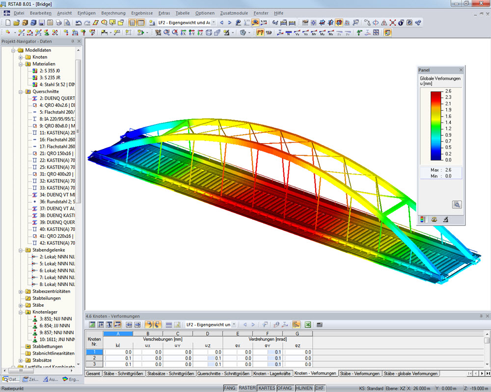 Eisenbahnbrücke | Realisiert mit RSTAB von Radoslav Dimitrov, Bauingenieur-Student an der TU Dresden