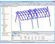 Внутренние силы стальной конструкции кровли