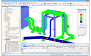 Graphical representation of pipeline analysis results in RFEM