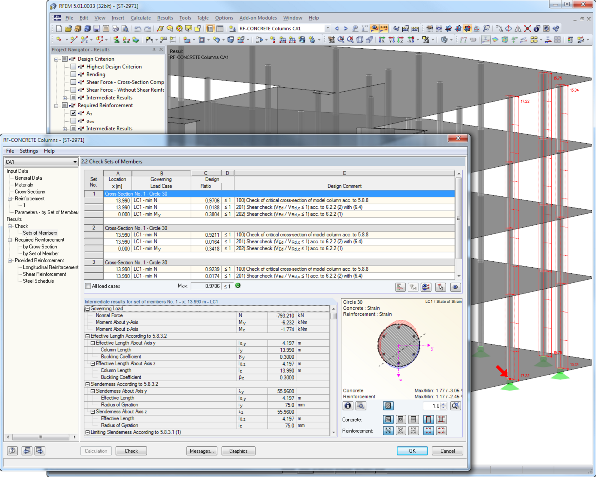 Графическое отображение результатов в RFEM