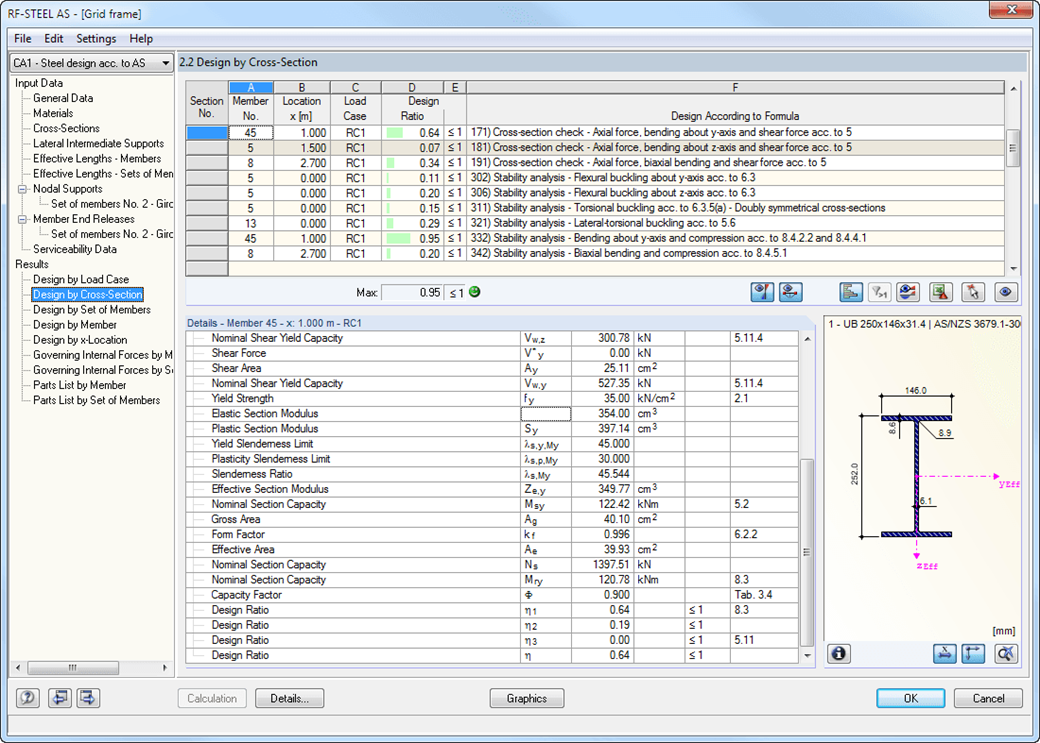 Maske 2.2 Nachweise querschnittsweise
