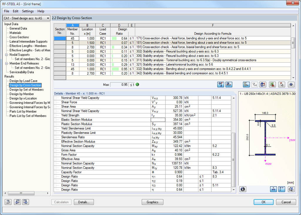 Maske 2.2 Nachweise querschnittsweise