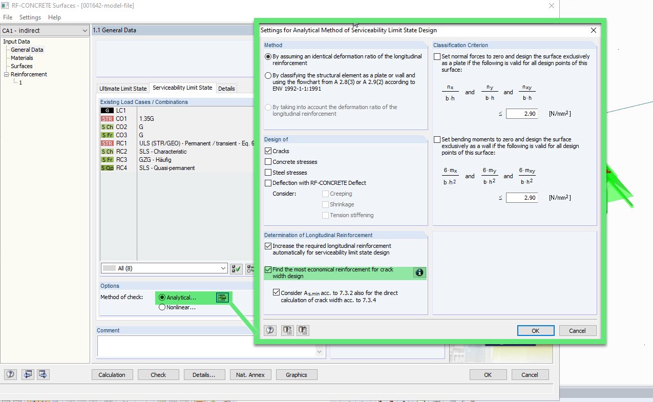 RF-BETON Flächen: Wirtschaftliche Bewehrung für den Rissbreitennachweis finden
