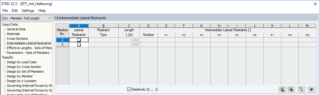 Окно "1.4 Промежуточные боковые ограничители"