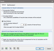 Активация усредненных внутренних сил в RF-CONCRETE Surfaces