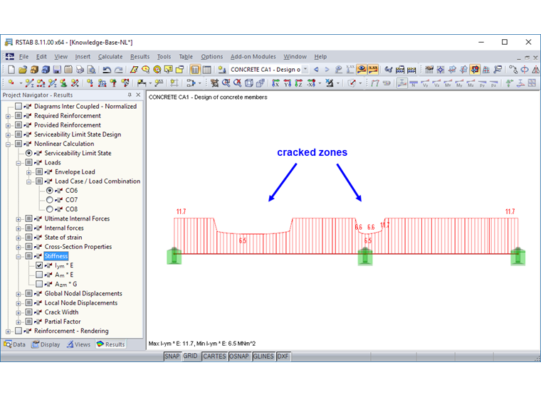 Рисунок 07 - Распределение жесткости Iym ∙ E