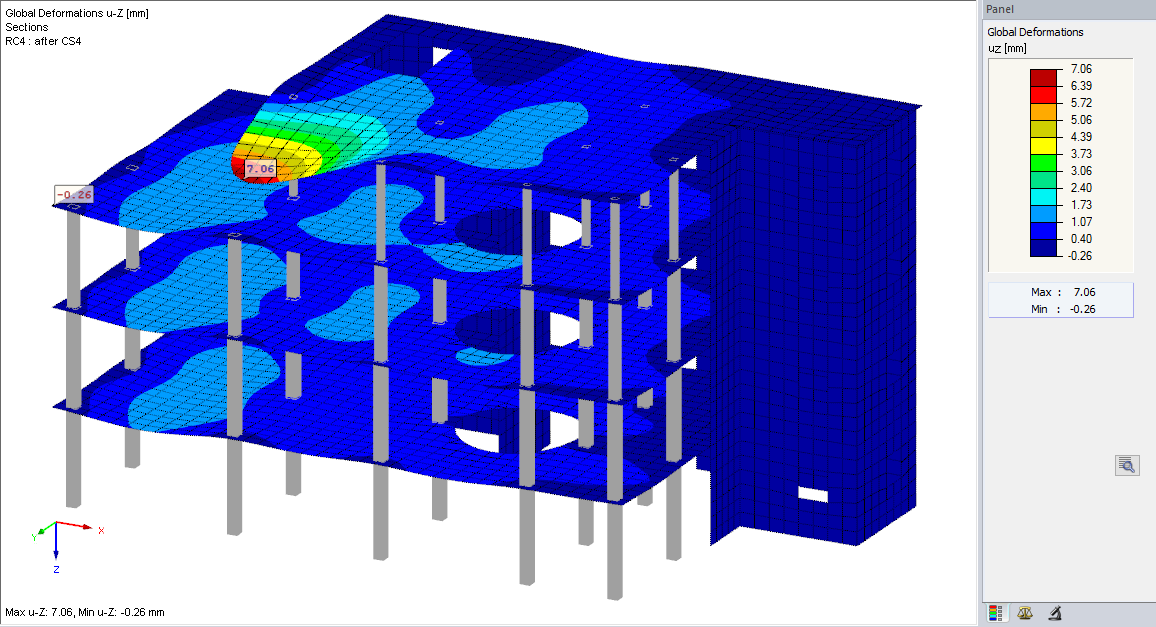 RFEM: Деформации в конечном состоянии