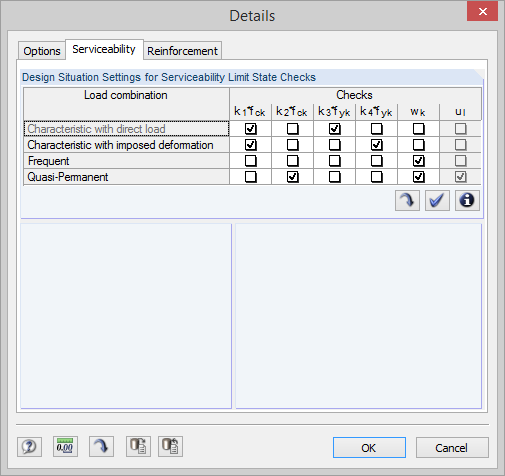 Параметры расчетной ситуации для проверок по предельному состоянию 2-й группы