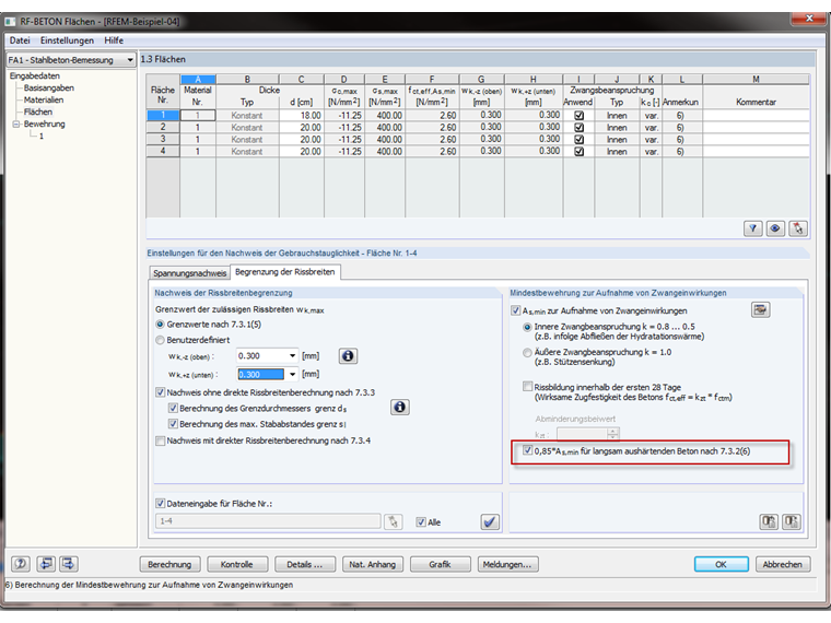 Уменьшение минимального армирования для медленно твердеющего бетона