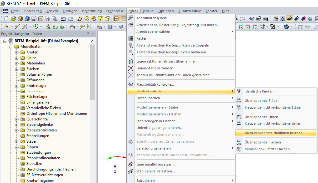 Удалить неиспользуемые нулевые линии