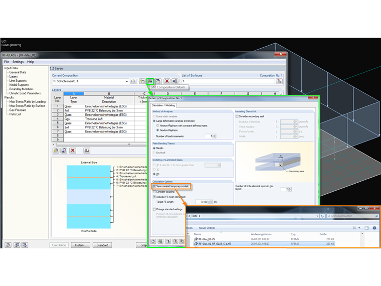 Отображение временных расчетных моделей