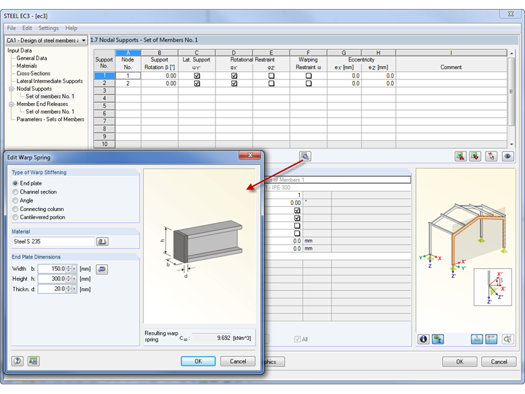 Ограничение при деформации через торцевую пластину