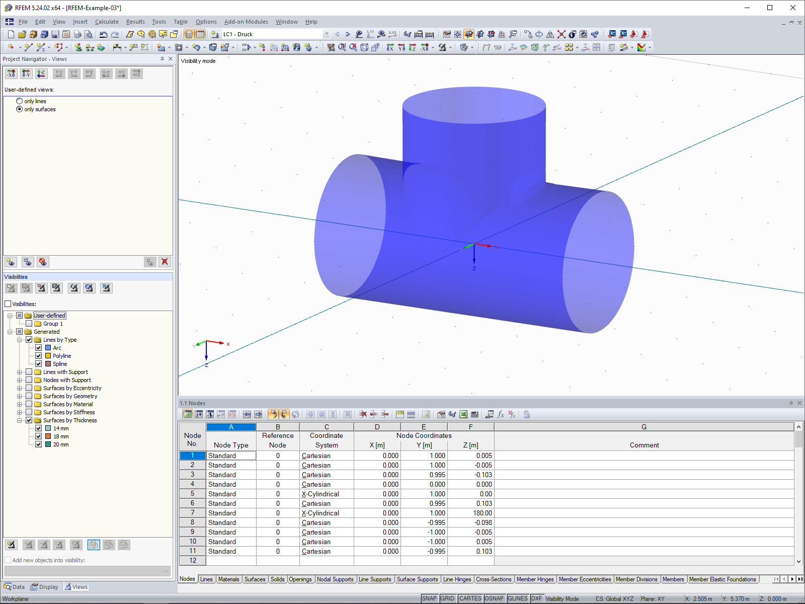 Работа с навигатором «Виды»