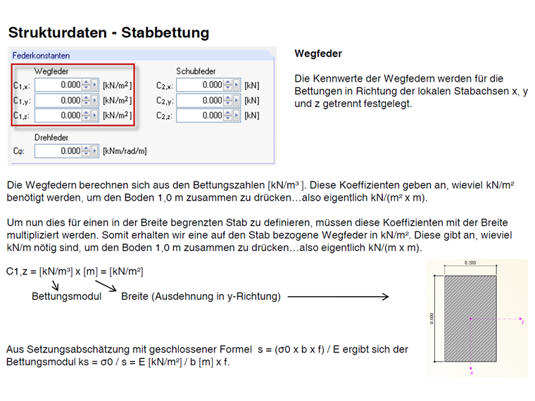 Изменение упругого основания стержня