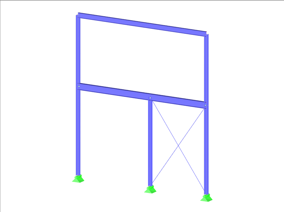 2D рамка с шарнирной колонной