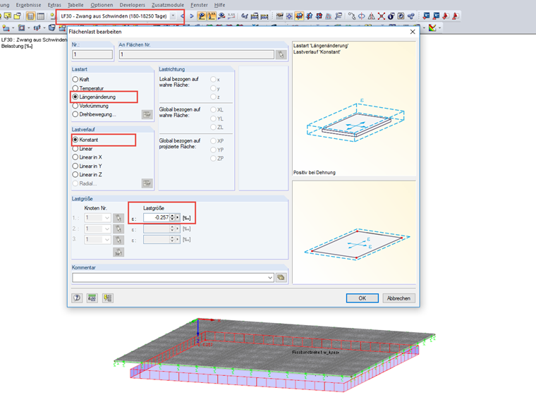 Definition des Reibungsbeiwertes in den Parametern der Flächenbettung