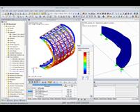 Модели закруглений и лестниц с результатами в программе RFEM (© osd GmbH & Co. KG)