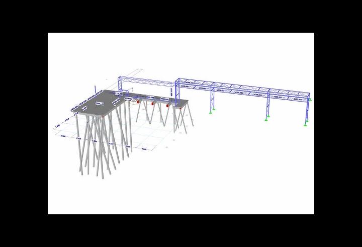 RFEM-Modell des Betonsteges und der Rohrbrücke (© Witteveen+Bos N.V.)