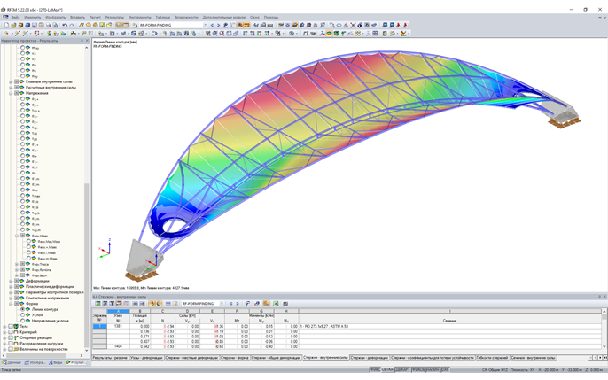 Stadionüberdachung nach Formfindung (© FHS Ingeniería Estructural Ltda.)