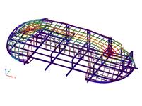 Отображение деформаций стальной конструкции купола в программе RFEM (© Octatube)