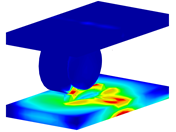 Эквивалентные напряжения на роликоподшипнике (порез)