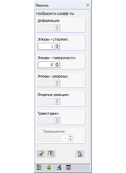 Панель «Коэффициенты отображения»