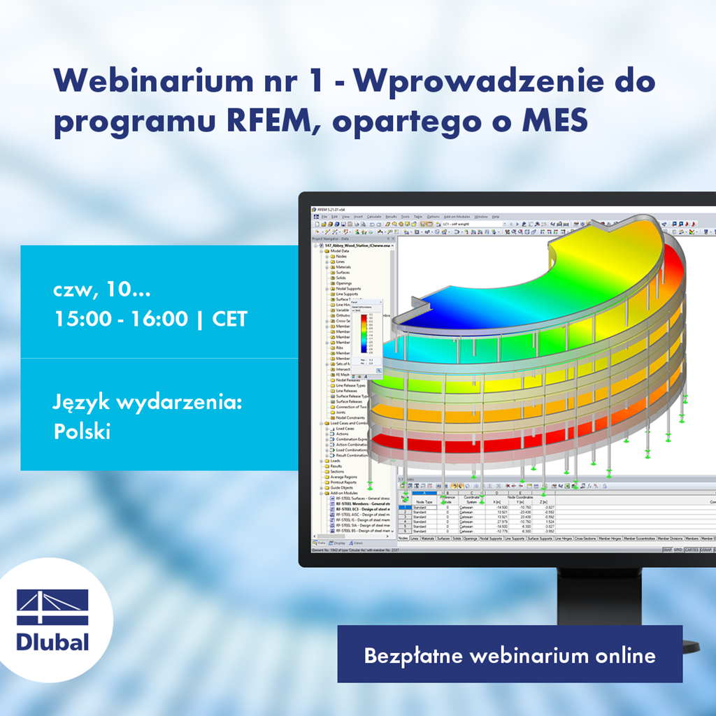 Webinarium nr 1 - Wprowadzenie do programu RFEM, opartego o MES