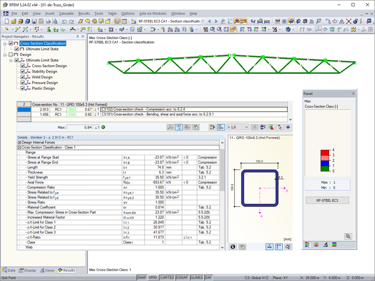 Классы сечений