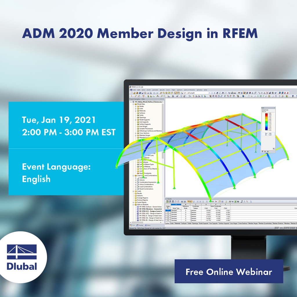 Расчет стержней по ADM 2020 в программе RFEM