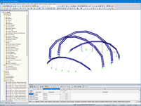 RFEM 3D модель главной конструкции в программе RFEM (© formTL)