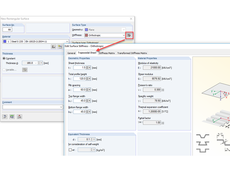 Тип поверхности с «ортотропной» жесткостью