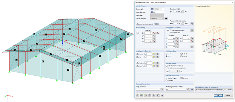 Ввод ветровой нагрузки